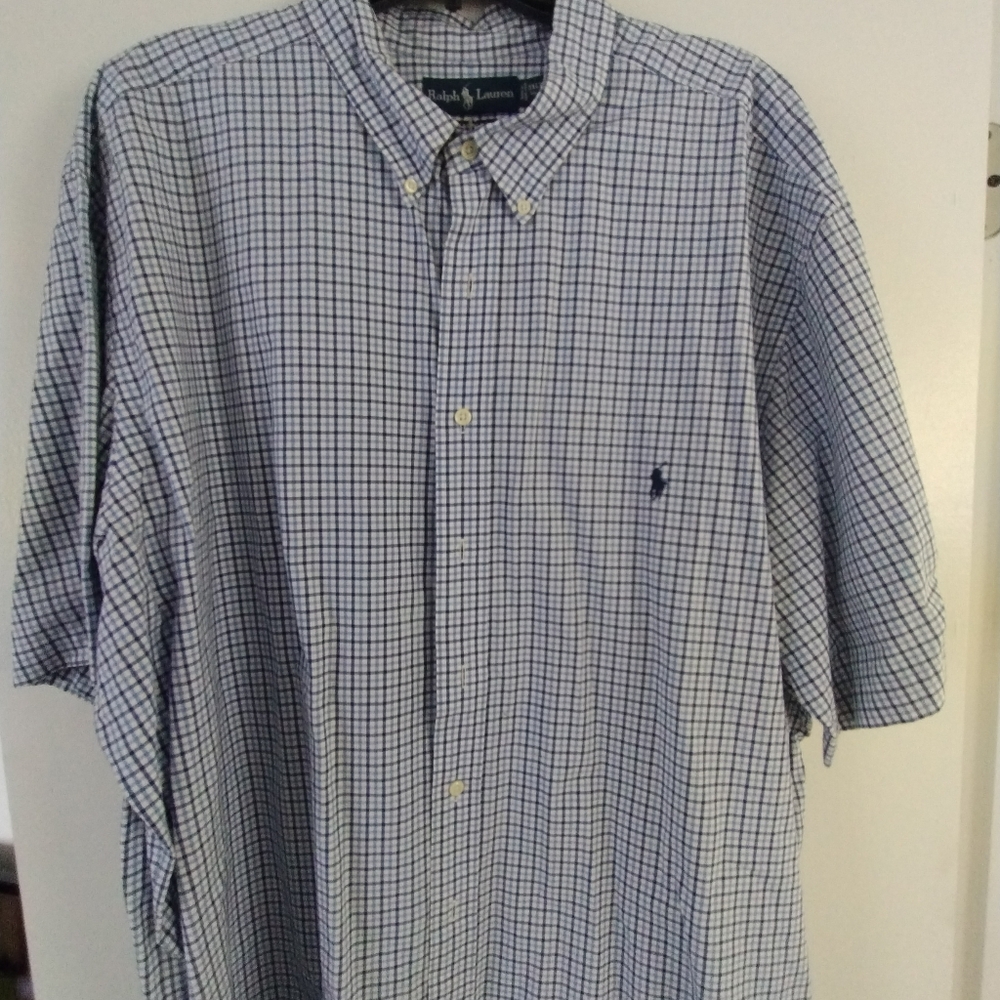 Ralph Lauren Men's Blue Checkered Shirt